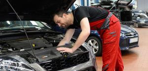 checking out a car engine